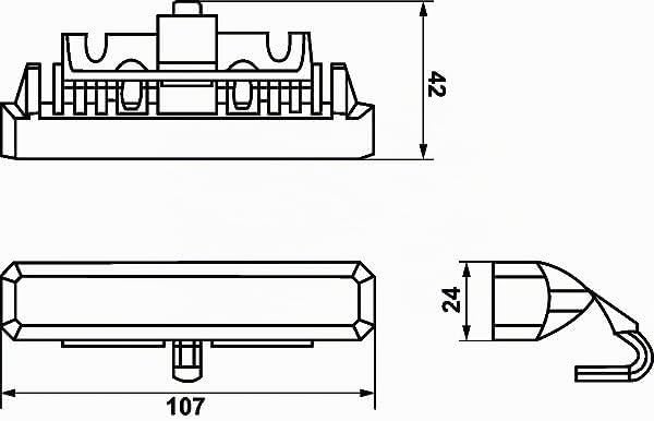 HELLA - LED-Blitz-Kennleuchte - BST - 12/24V - gelb - Schraubanschluss/Anbau - Kabel: 860mm - Stecke