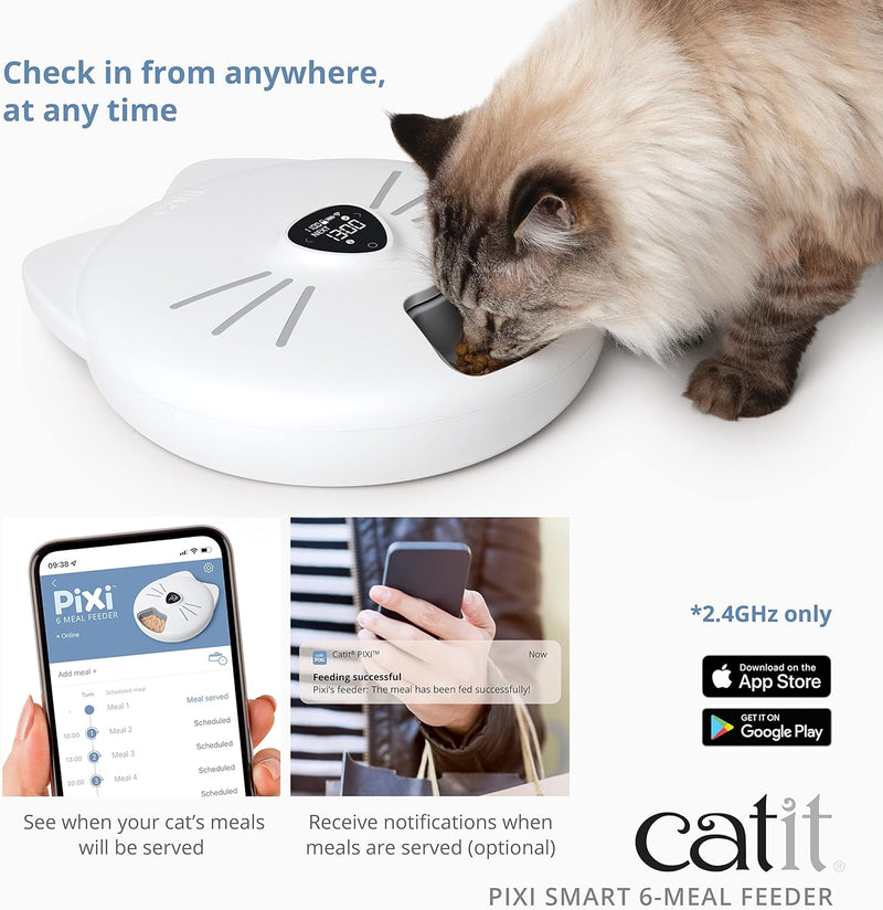 Catit - PIXI Smart Futterautomat mit 6 Mahlzeiten (Nassfutter),, Nassfutter