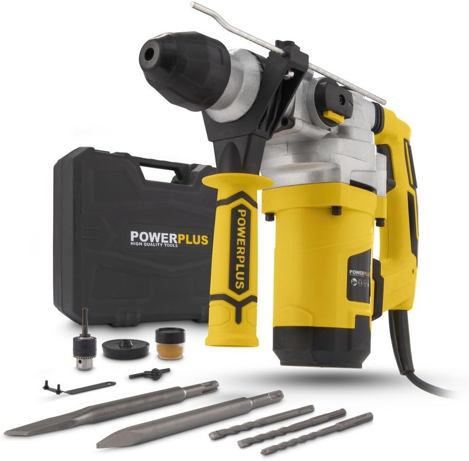 Powerplus Kombibohrmaschine POWX1175 Kombibohrer zum Bohren, Meisseln und Hämmern – Kombibohrer für