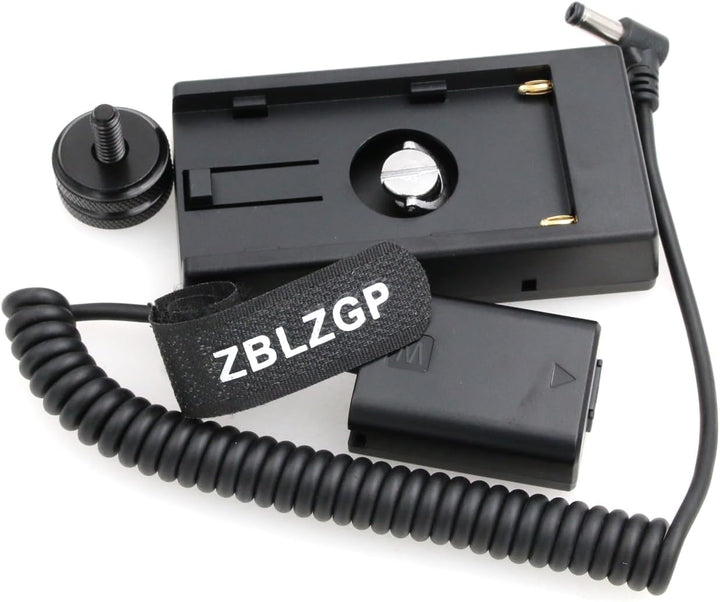ZBLZGP NP-F970 F750 Batterieplattenhalter Adapter + FW50 Dummy-Akku-Kupplung für Sony A7R/A7S/A7II/A