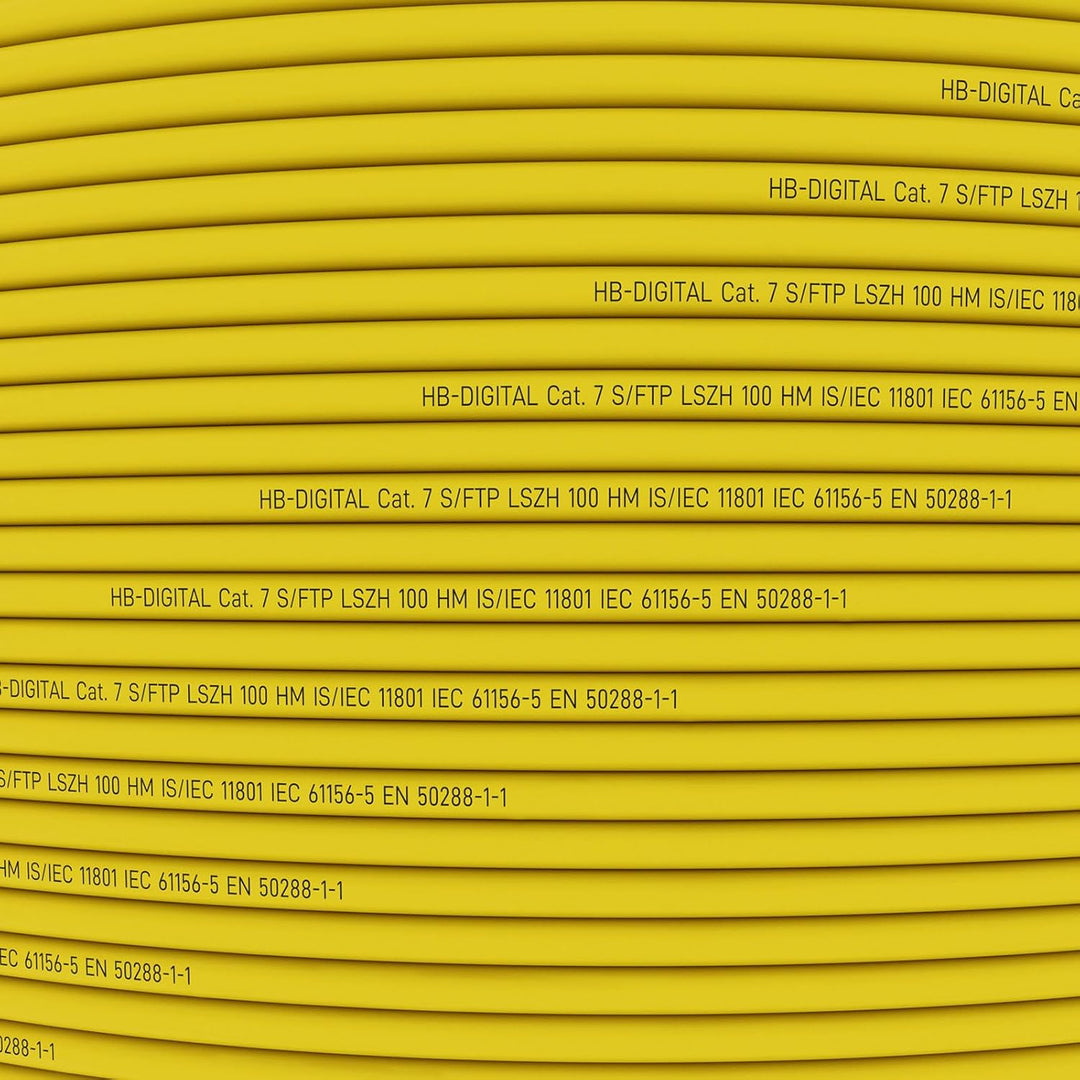 HB-DIGITAL 50m CAT.7 Netzwerkkabel LAN Kabel Verlegekabel AWG 23 Reines Kupfer S/FTP PiMF LSZH Halog