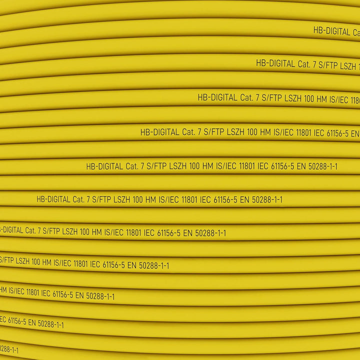 HB-DIGITAL 50m CAT.7 Netzwerkkabel LAN Kabel Verlegekabel AWG 23 Reines Kupfer S/FTP PiMF LSZH Halog