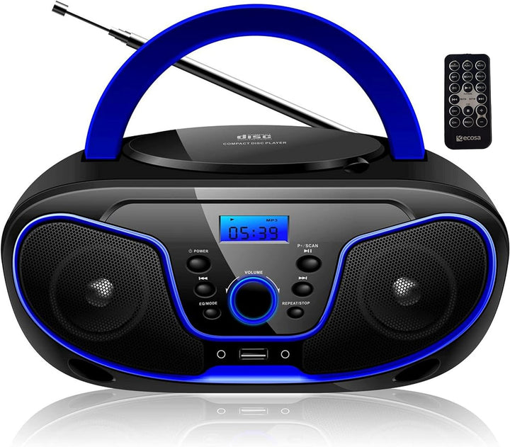 Tragbarer CD-Player | Boombox | CD/CD-R | USB | FM Radio | AUX-In | Kopfhöreranschluss | CD Player |