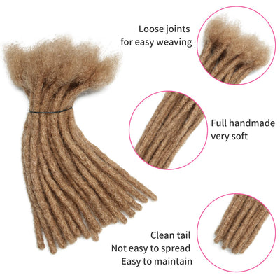 Permanent Echthaar Dreadlock Extensions 20 Stränge Handgemachte Crochet Real Hair Loc Extensions (8