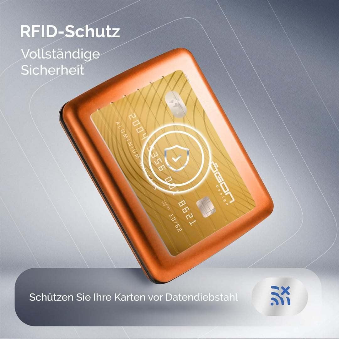 OGON Aluminium Geldbörse Smart Case V2 Large - Verstecktes Fach für Münzen und Scheine - RFID Schutz