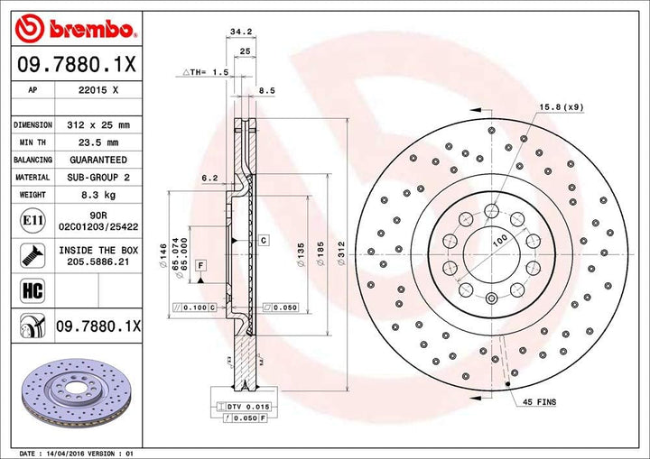 BREMBO 09.7880.1X Bremsscheiben-Rotoren