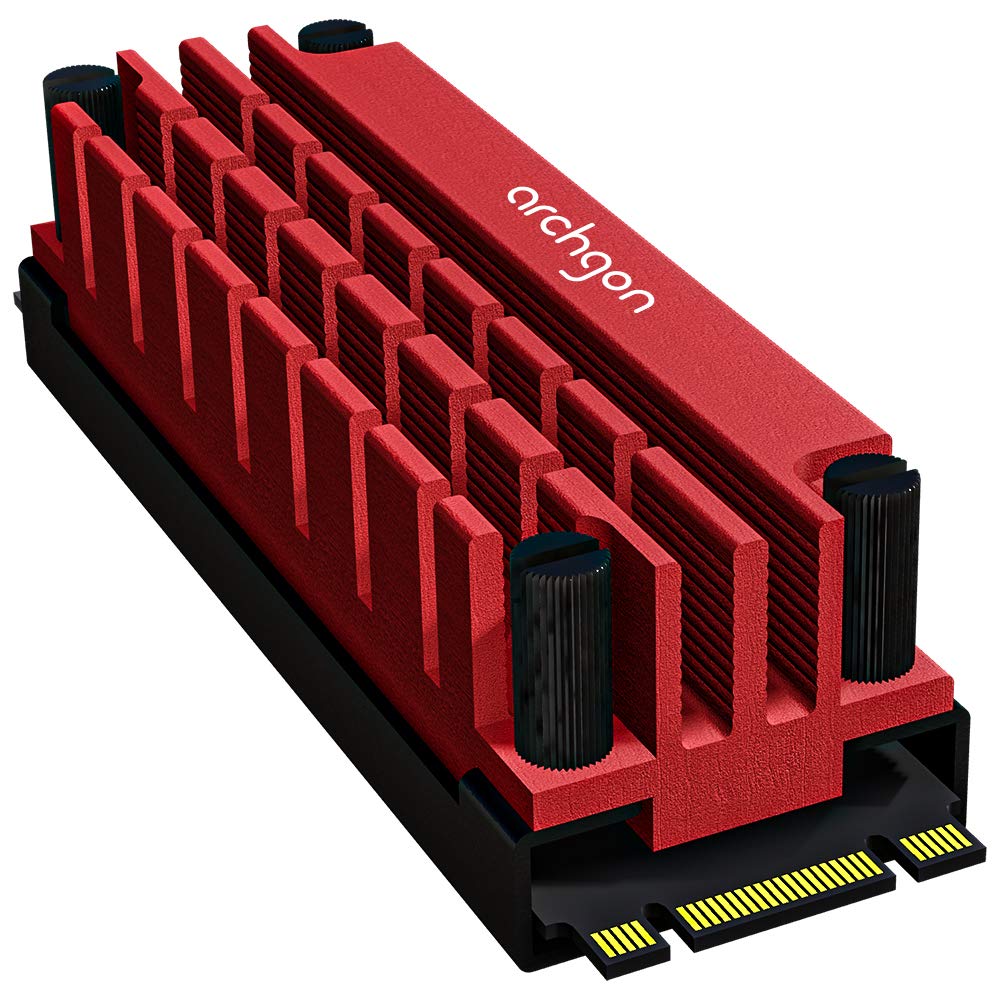 Archgon HS-1110 Kühlkörper für M.2 SSD 2280 PCIe NVMe/SATA Kühler, 20 mm Bauhöhe, Aluminium, 2X Wärm