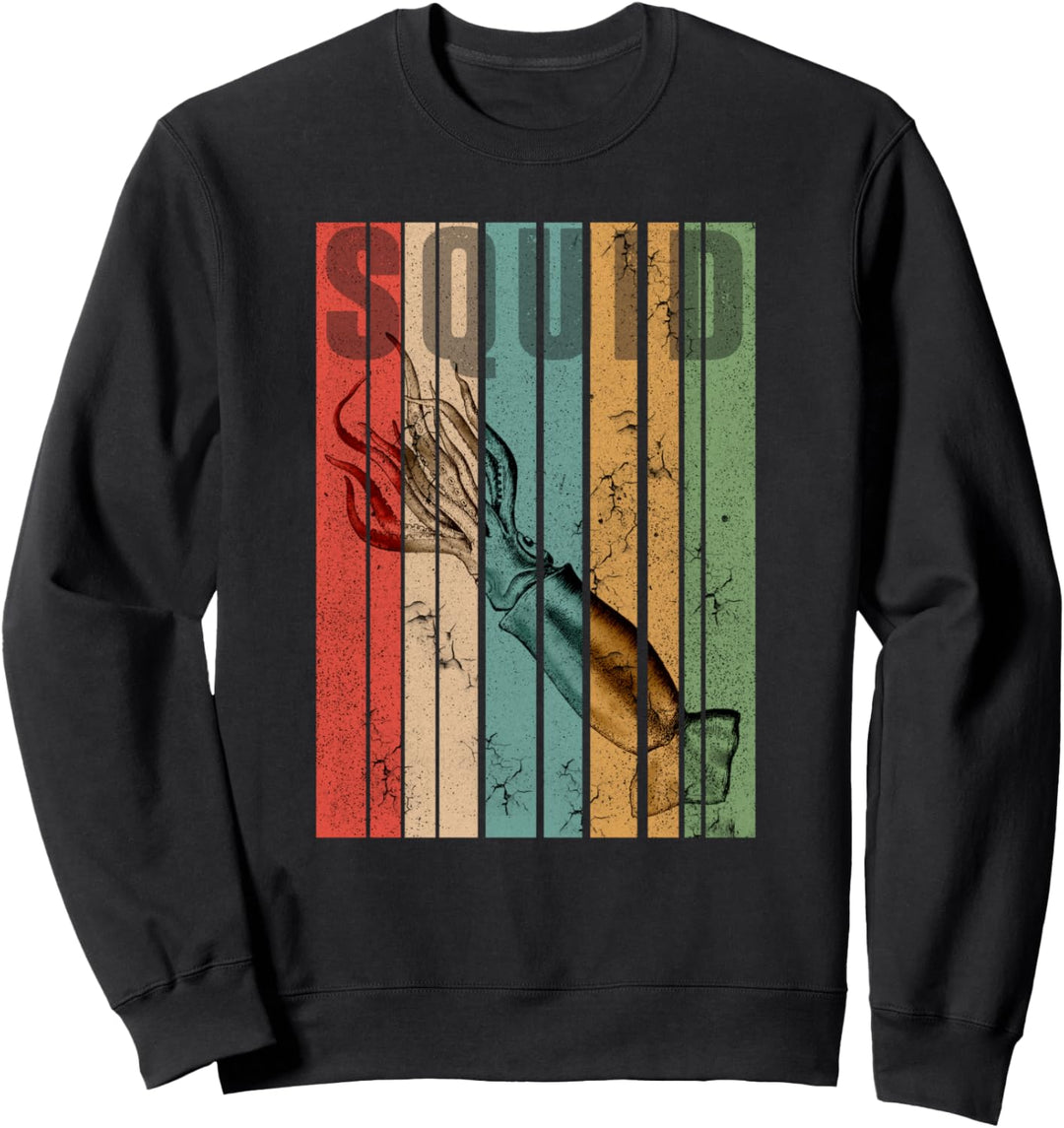 Tintenfisch Retro Vintage Streifen Ocean Wildlife Lover Sweatshirt