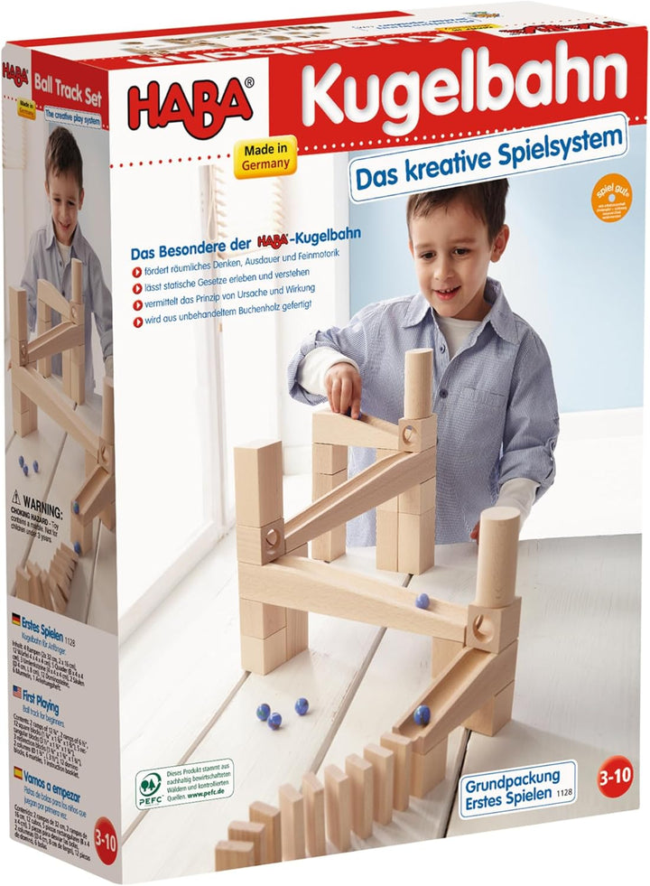 HABA 1128 Ball Track – First Playing - with 45 pcs. for 4 Years and Up (Made in Germany)