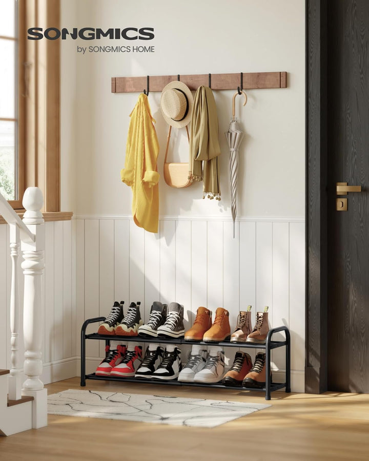 SONGMICS Schuhregal ausziehbar, Schuhablage, Schuh-Organizer mit verstellbaren Ablagen, Schuhaufbewa