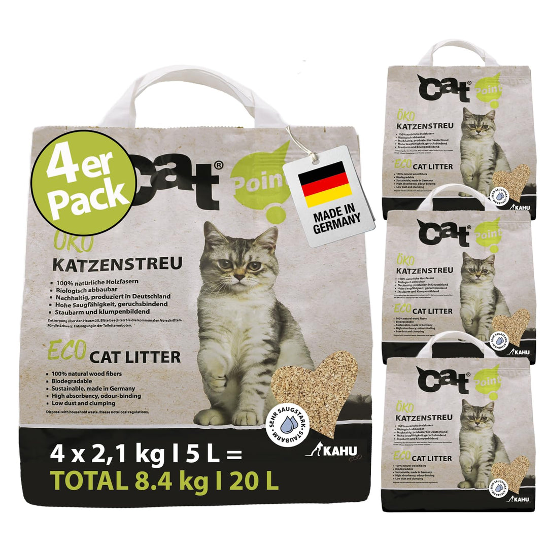 KAHU ECO 100% natürliches Katzenstreu • Klumpstreu • Naturstreu • Bio Holz Granulat Streu • 100% kom