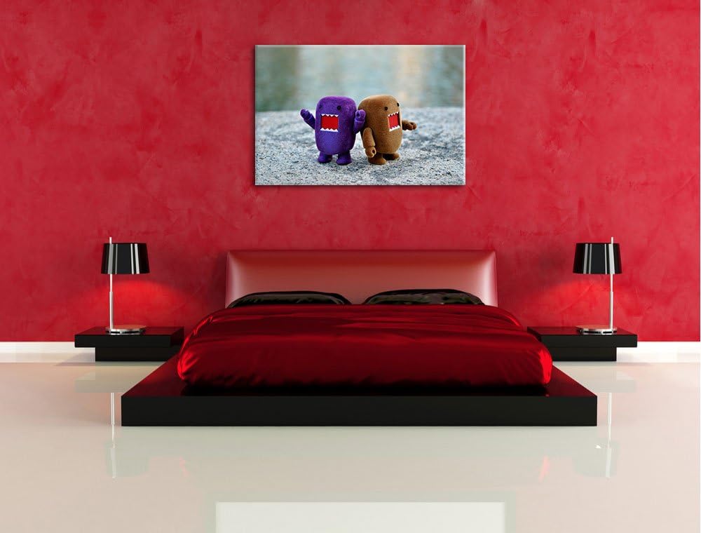 Rawr Monsterpuppen Leinwand, XXL riesige Bilder fertig gerahmt mit Keilrahmen, Kunstdruck auf Wandbi