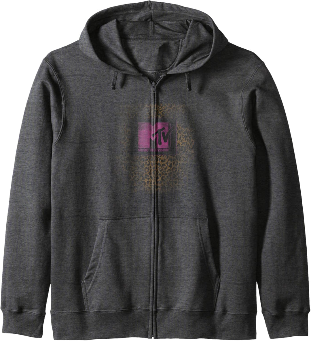 MTV Music Television Leopard Print Block Logo Kapuzenjacke