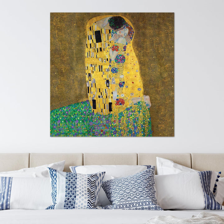 Giallobus - Gemälde - Gustav Klimt - Der Kuss - Acrylglas - 100x100 - Bereit zum Aufhängen - Moderne