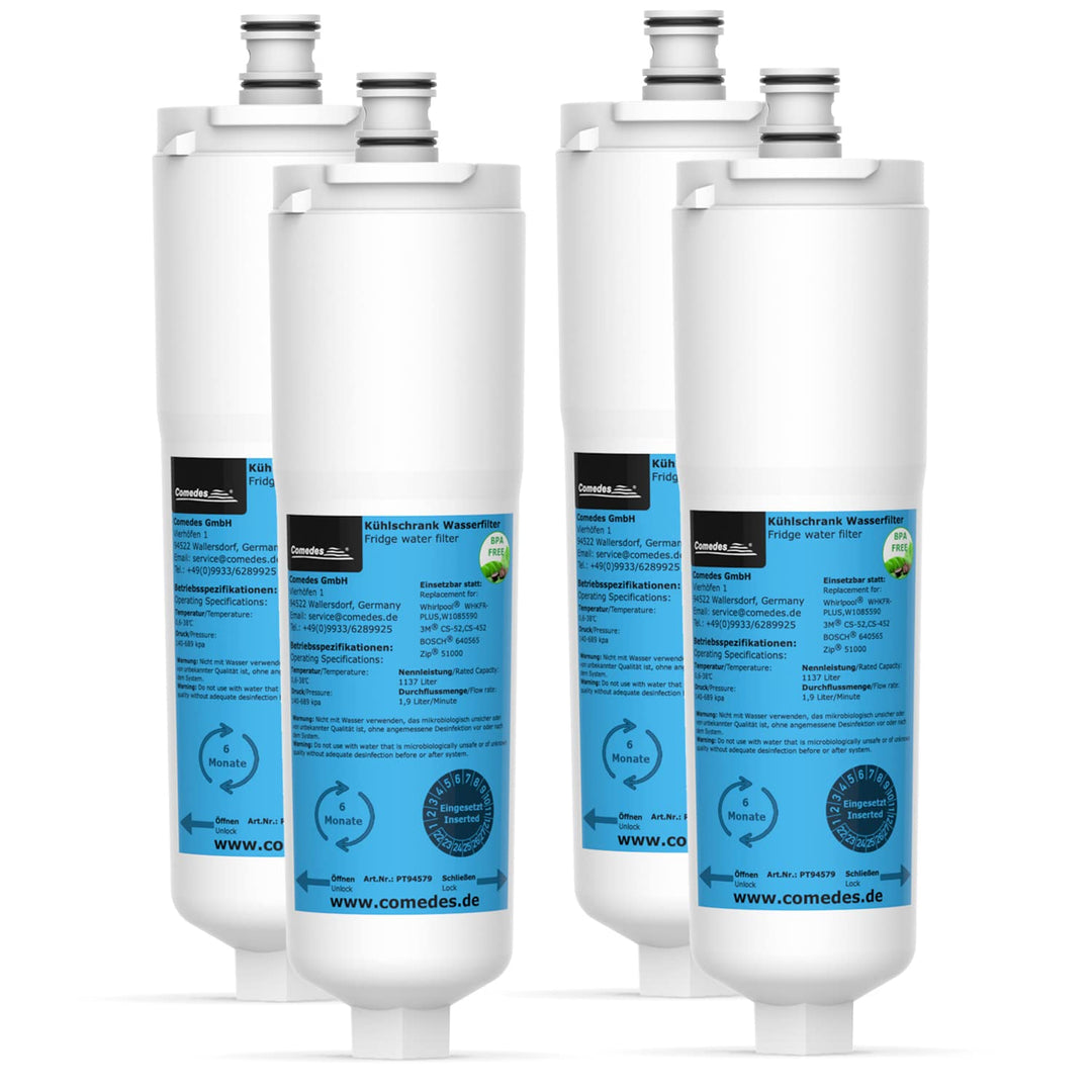 Comedes Wasserfilter für , Ersatz für Bosch 3M CS-52, Whirlpool WHKFR-PLUS, kompatibel mit Bosch, Si