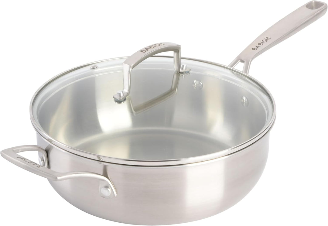 Babish 12-Piece Mixed Material (Stainless Steel, Carbon Steel, &amp; Aluminum) Cookware Set W/Baking She