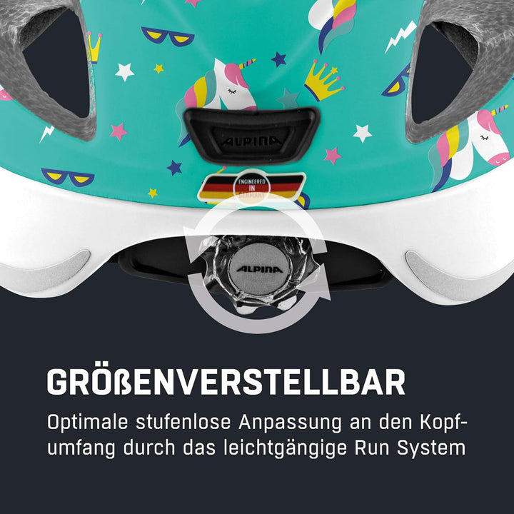 ALPINA XIMO Flash - Leichter, Sicherer und Bruchfester Fahrradhelm Mit LED-Licht Für Kinder Unicorn