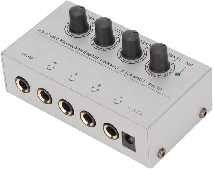 PUSOKEI Kopfhörerverstärker 4-Kanal-Stereo-Kopfhörer-Splitter, Extrem Rauscharmer, Kompakter Kopfhör