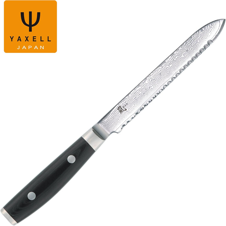 Mit Gravur - Yaxell Ran 69 Tomaten- Brötchenmesser 14 cm inkl. PRYMO.de® Klingenschutz B) Messer MIT