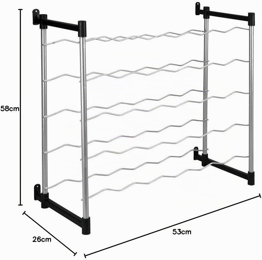 Metaltex 383730099 Flaschenregal für 30 Flaschen 58 x 26 x 53 cm Barolo, Für 30 Flaschen