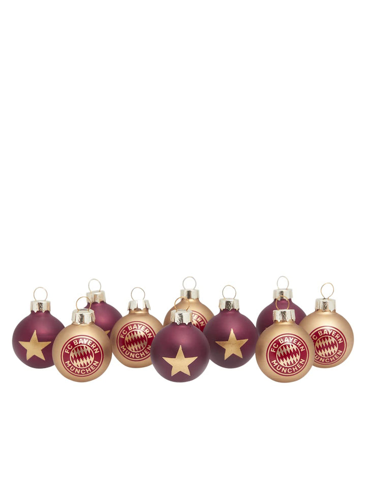 FC Bayern München - Christbaumkugeln 10er Set - rot/Gold Ø 3 cm Weihnachtskugeln FCB