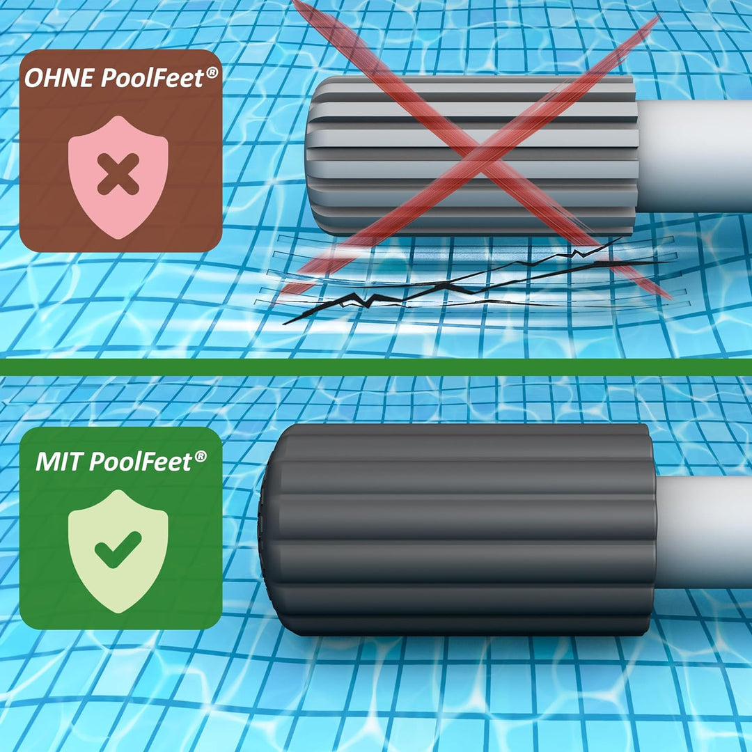 PoolFeet Universelle Silikon Schutzkappen für Poolleiterfüsse, Schützt die Poolfolie vor Beschädigun