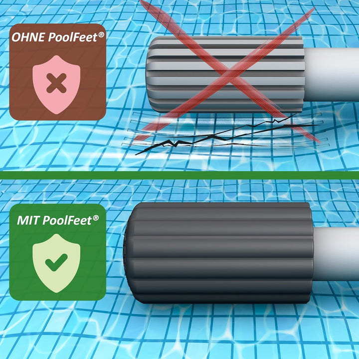 PoolFeet Universelle Silikon Schutzkappen für Poolleiterfüsse, Schützt die Poolfolie vor Beschädigun