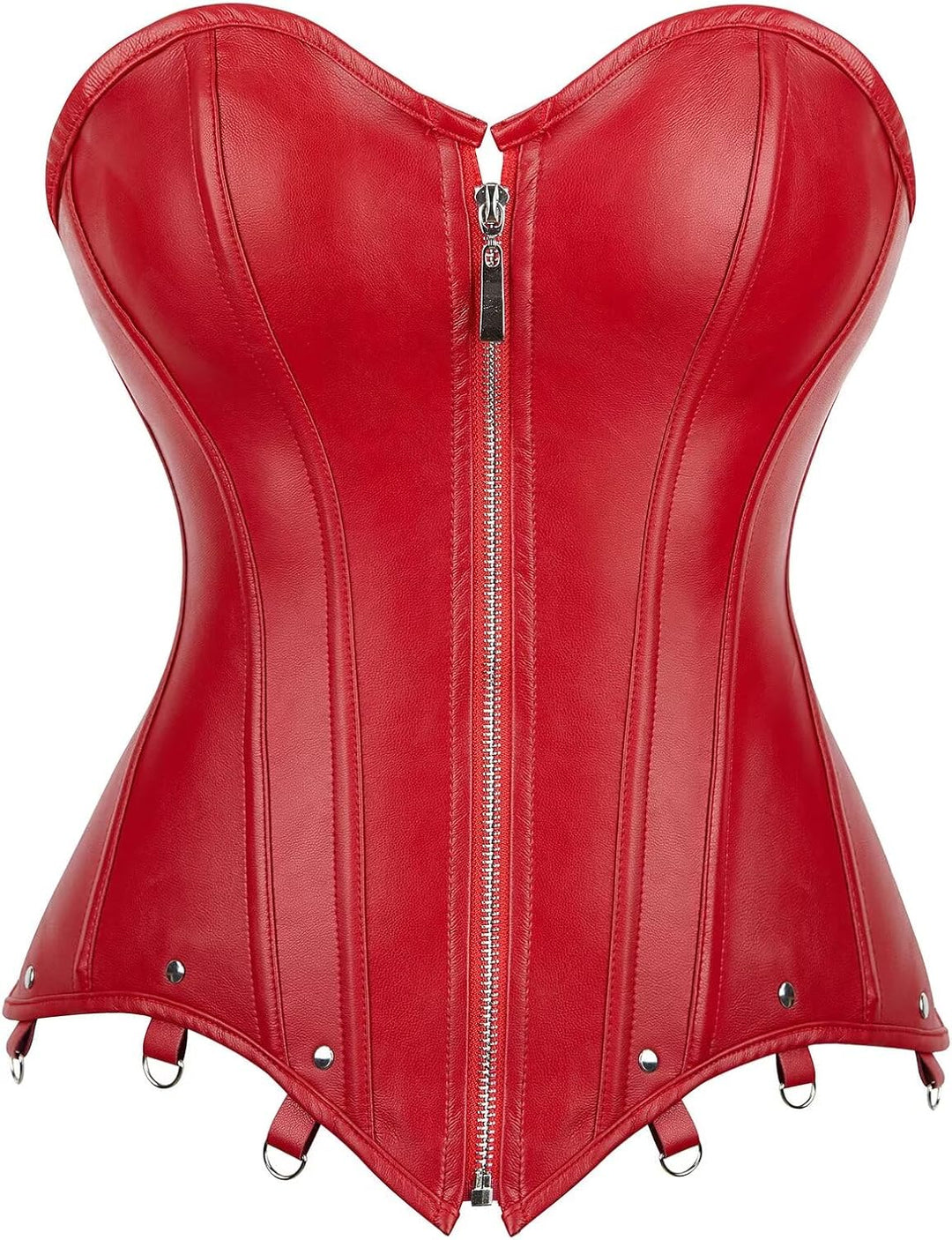 Josamogre Korsett Damen Kleid Leder Corsage Top Leather Corset Dress Sexy Oberteil Reissverschluss S