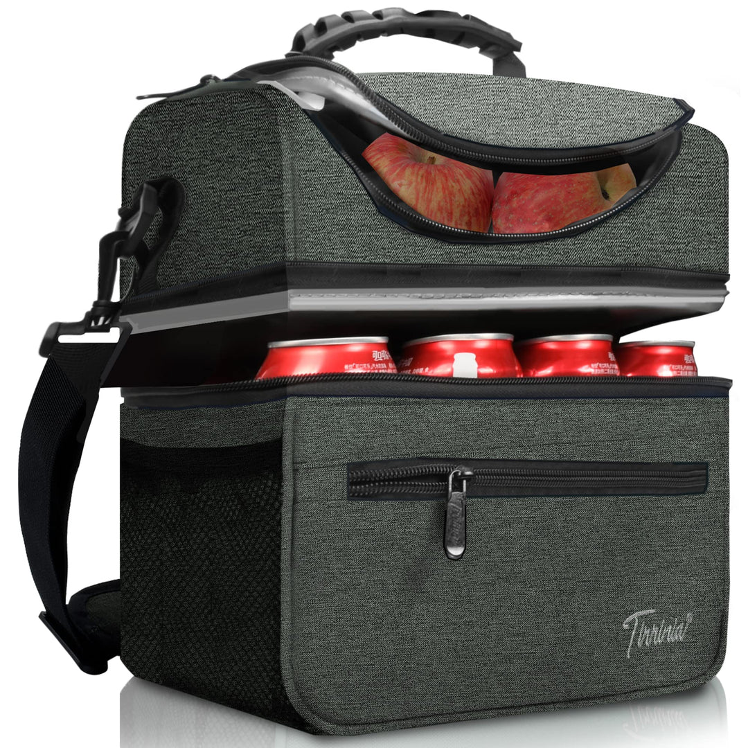 Kato Tirrinia Faltbar Gross Kühltasche 13L(22Dosen), Doppellagige Isoliertasche Lunchtasche Picknick