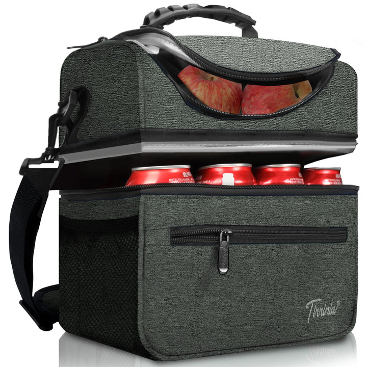 Kato Tirrinia Faltbar Gross Kühltasche 13L(22Dosen), Doppellagige Isoliertasche Lunchtasche Picknick