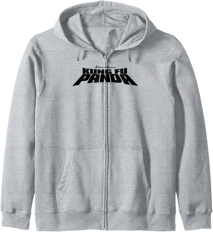 Kung Fu Panda All Black Bold Text Movie Logo Kapuzenjacke