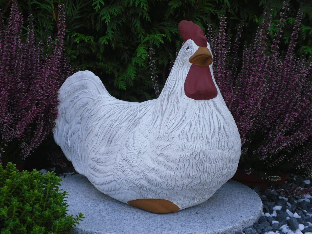 STEINFIGUREN SPICKER Steinfigur Huhn, Henne, Hahn 2er Set 135/5.1, 180/5.1 Gartenfigur Steinguss Tie