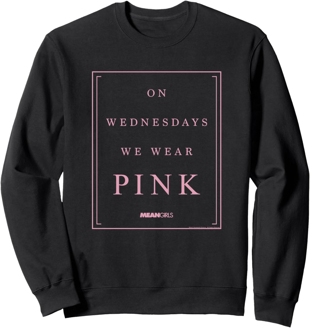 Mean Girls On Wednesdays Pink Border Sweatshirt