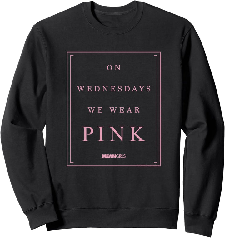 Mean Girls On Wednesdays Pink Border Sweatshirt