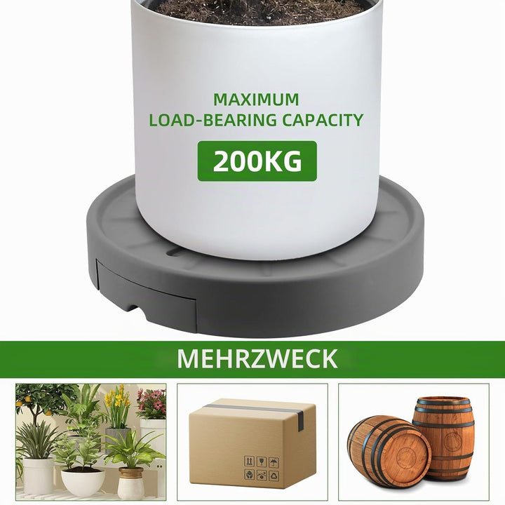 MoYouno Pflanzenroller Rund-2 Stück 28cm,Blumenroller mit unsichtbaren Rollen,Untersetzer Blumentopf