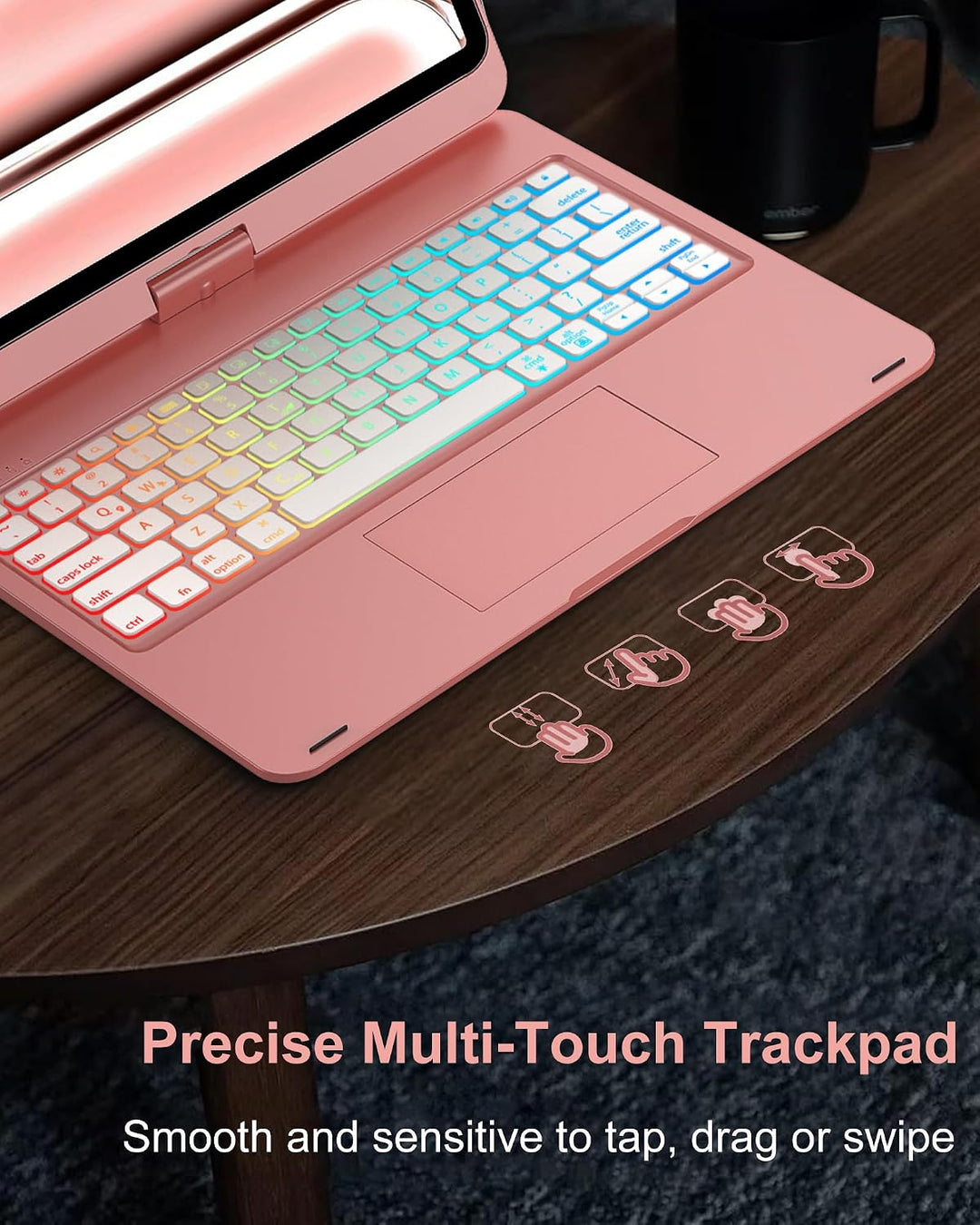 Touchpad-Tastaturhülle für iPad Pro 12.9 2021/2020/2018 [5.,4.,3. Generation], iPad Pro 12.9 Hülle m