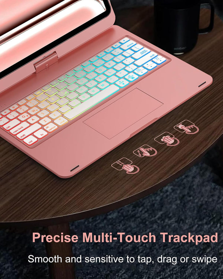 Touchpad-Tastaturhülle für iPad Pro 12.9 2021/2020/2018 [5.,4.,3. Generation], iPad Pro 12.9 Hülle m
