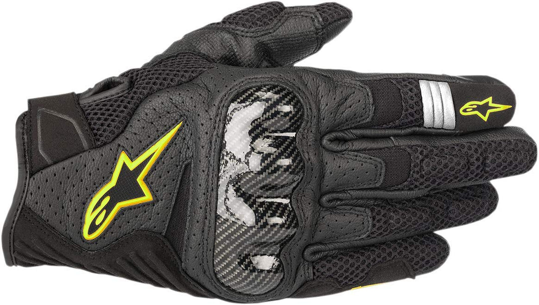 Alpinestars Motorradhandschuhe Smx-1 Air V2 Gloves Black Yellow Fluo, Schwarz/Gelb, L, 3570518155- L