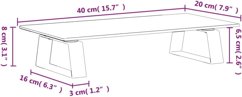 vidaXL Monitorständer, Monitorerhöhung mit Stauraum, Ständer Halterung für Monitor Laptop Drucker, S