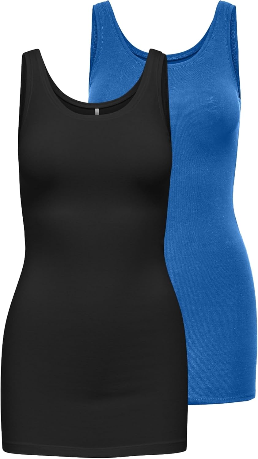 ONLY Female Tanktop Onllive 2-Pack Tanktop XS Schwarz, XS Schwarz