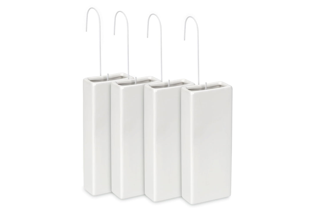 NK Heizkorper-Luftbefeuchter Keramik Weiss - 4er-Set Dolomit mit Haken