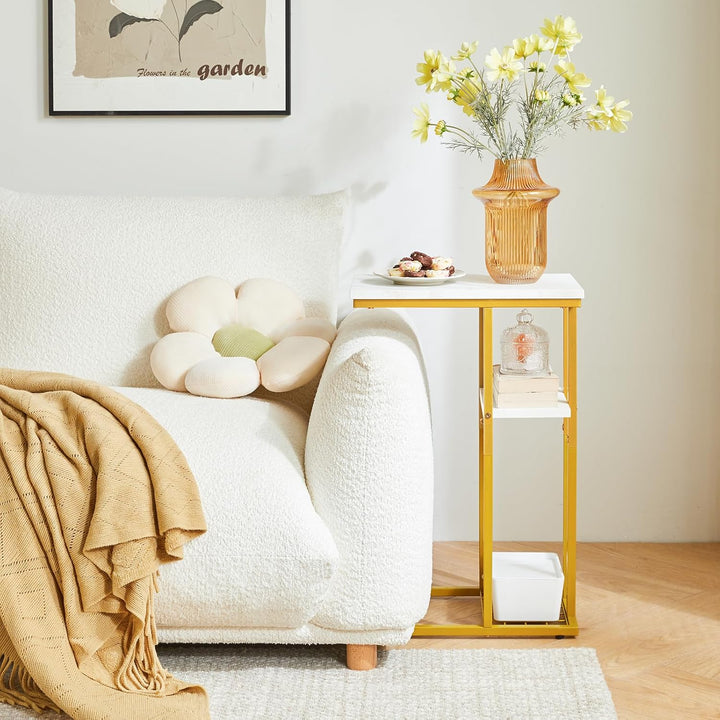 YMYNY Beistelltisch Kaffeetisch C-Form, Eleganter Kleiner Sofatisch, Industrie-Design, Sofatisch 40