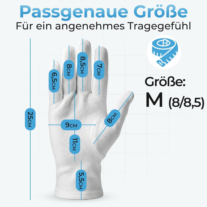 Dermatest: Sehr Gut - Lavamed® Baumwollhandschuhe - extra weiche Baumwoll-Handschuhe aus 100% Baumwo