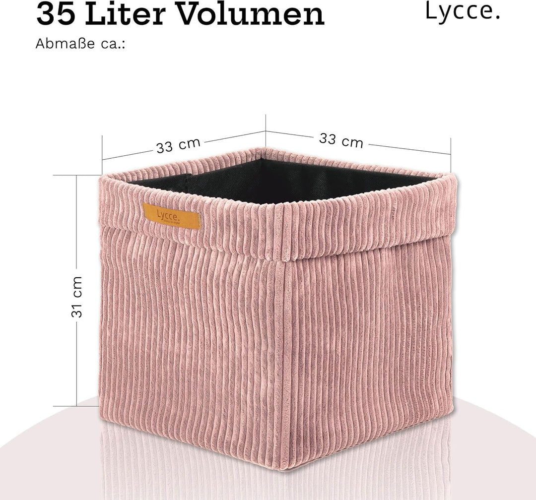 Lycce Kallax Boxen Cord 2er Set mit entfernbarem Cord-Bezug | p.rosa Powder Rosa 2er Set, Powder Ros