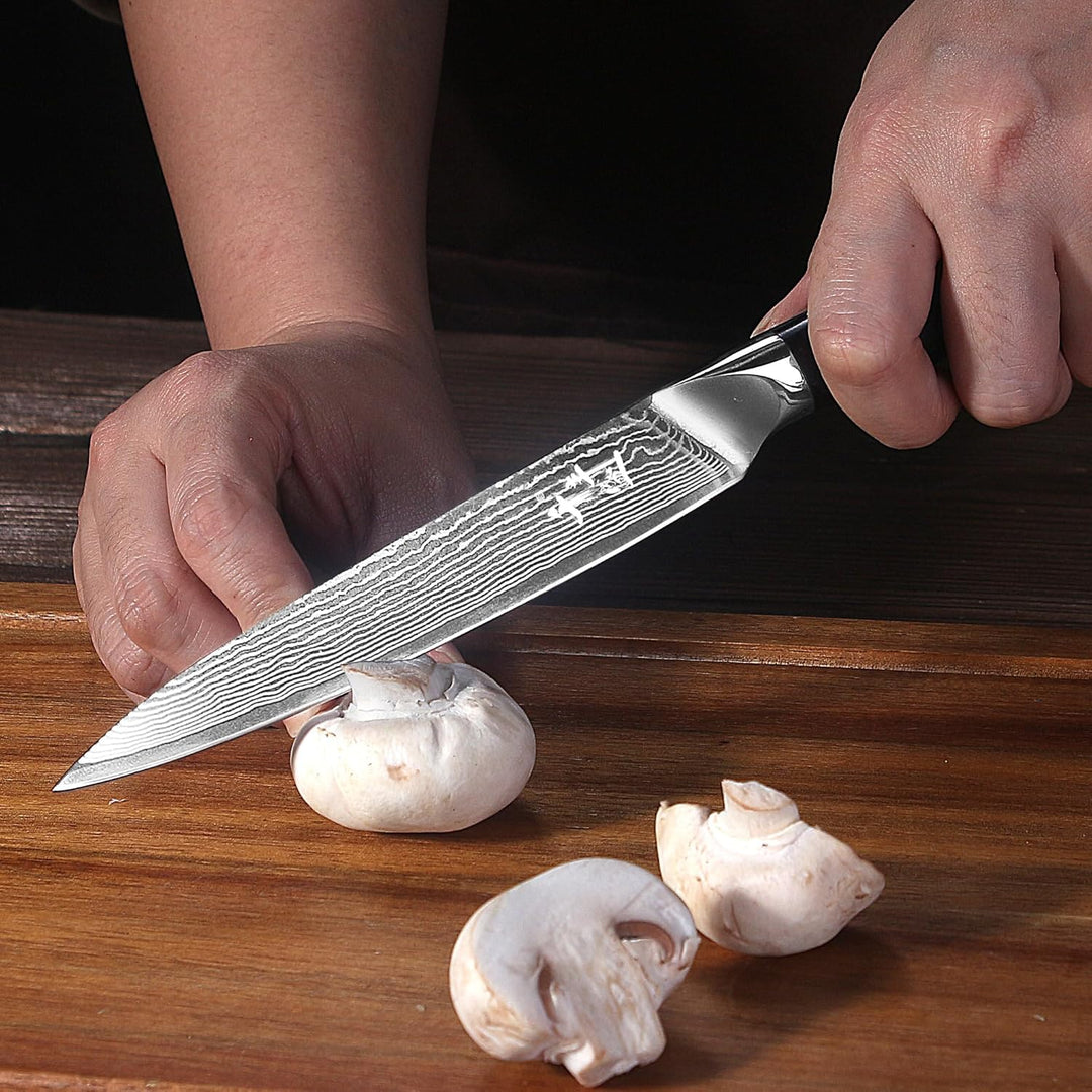 Damask Paring Knife 14.5 cm Vegetable Knife VG10 Damask Stainless Steel 15 cm, 15 cm