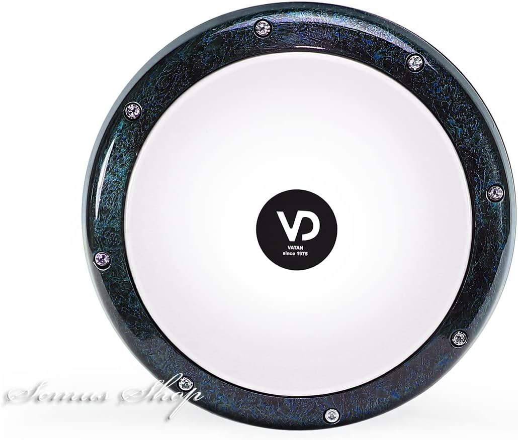 VD Vatan Vatan Profi solo Darbuka Handtrommel Percussion Aluguss Pearl Effekt Blau mit Zubehör, 3022
