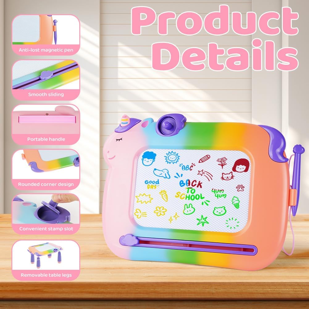 OFFCUP Magnetische Maltafel Kinder Zaubertafel ab 3 Jahr Bunt Magnetische Zeichenbrett Lernspielzeug