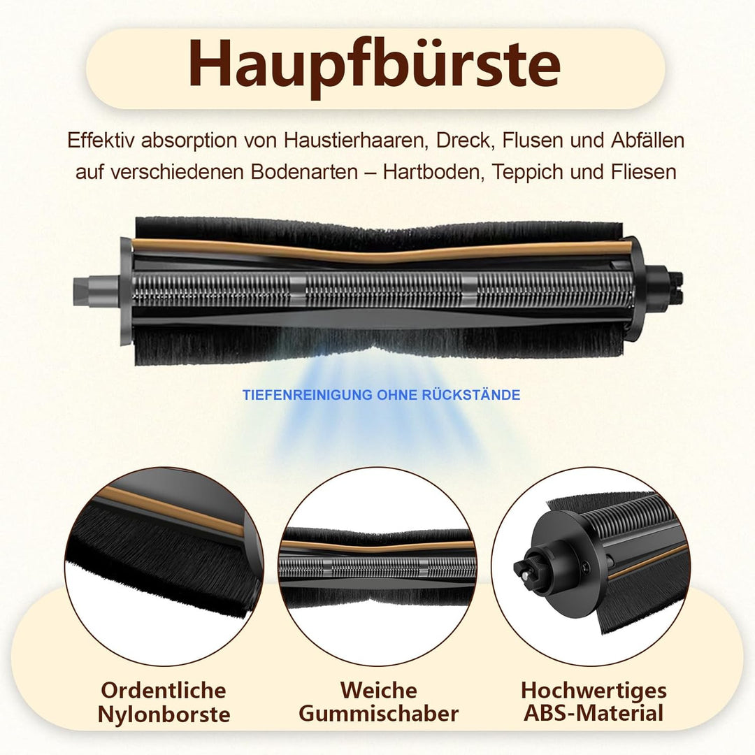 6 Stück TriCut Bürste Zubehör für Dreame L40 Ultra / X40 Ultra Complete / L10s Pro Ultra / L30 Ultra