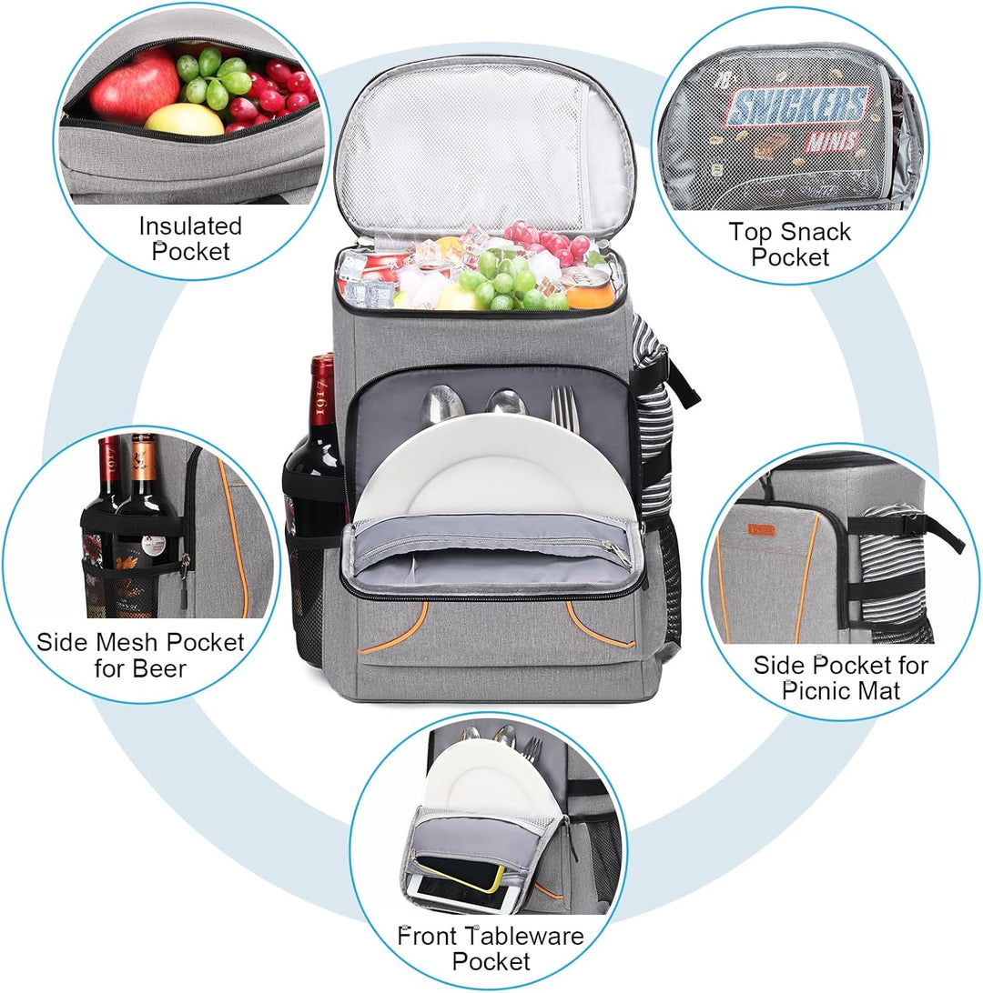Estarer Kühlrucksack 32L Kühltasche Picknickrucksack Wasserdichter Rucksack zum Kühl mit Flaschenöff