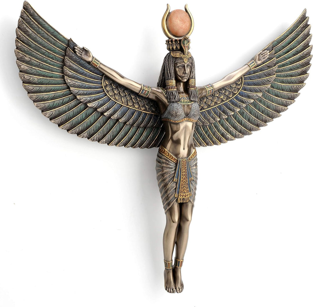 Veronese Design Wandschild, ägyptische Göttin Isis Spreading Wings 30 cm hoch